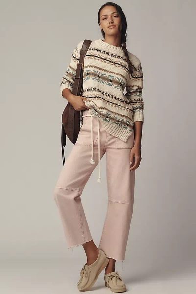 Le Jean Utility Soft Mid-rise Barrel Jeans In Pink