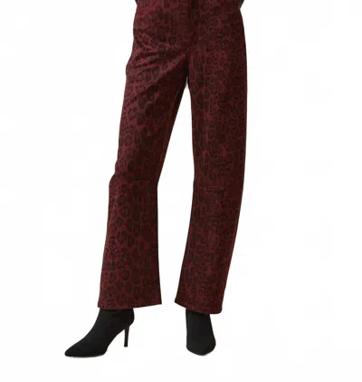 Le Jean Velvet Nomad Jean In Burgundy Leopard In Brown
