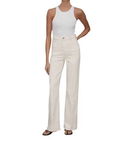 Le Jean Virginia Wide Leg Anks In Bone In Beige