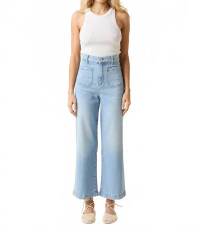 Le Jean Virginia Wide Leg Anks In Pebble Beach In Blue