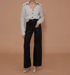 Le Jean Virginia Wide Leg Jean In Black Coated In Black
