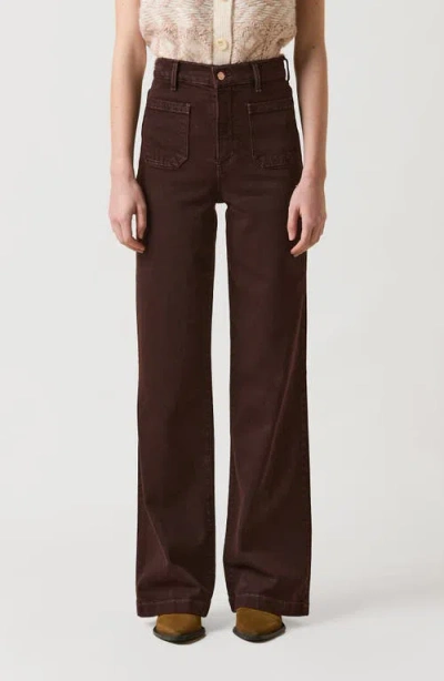 Le Jean Virginia Wide Leg Jeans In Brown