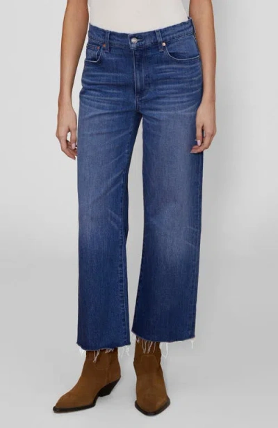 Le Jean Weekend Frayed Mid Rise Wide Leg Jeans In Otis