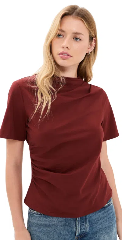 Le Jean Willow Tee Burgundy In Brown