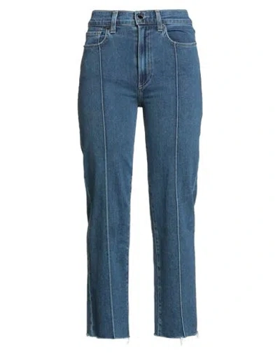 Le Jean Woman Jeans Blue Size 27 Cotton, Polyester, Elastane In Animal Print