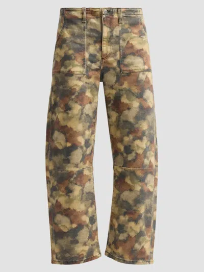 Le Jean Women's Camouflage Barrel-leg Utility Jeans In Multi