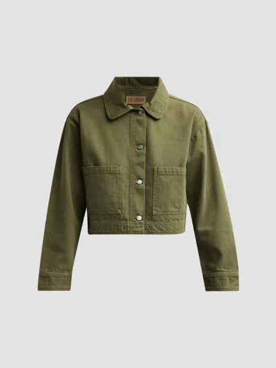 Le Jean Women's Cora Denim Jacket In Green
