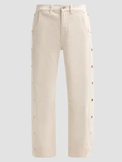 Le Jean Women's Frankie Studded Barrel-leg Jeans In White