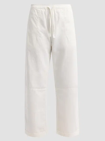 Le Jean Mara Wide Leg Cotton Sateen Drawstring Pants In White