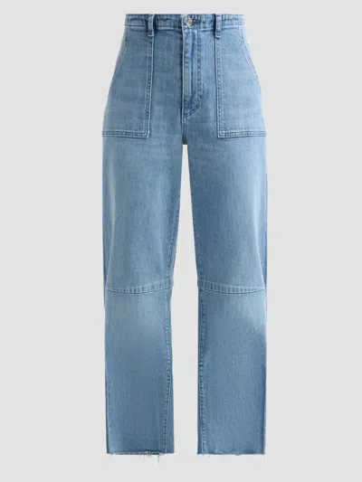 Le Jean Women's Utility Barrel-leg Jeans In Blue