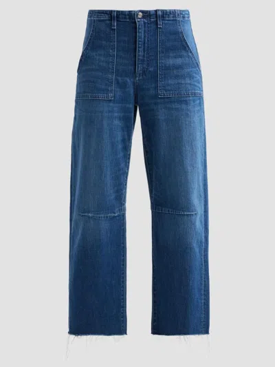 Le Jean Women's Utility Soft Barrel-leg Crop Jeans In London Calling