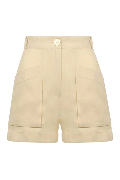Le Kasha Ashraf Linen Shorts In Neutral