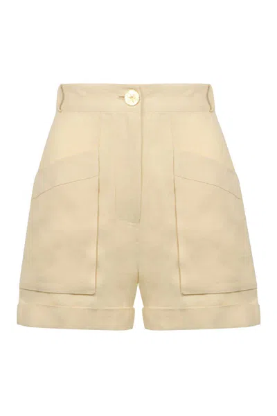 Le Kasha Shorts Ashraf In Lino Avorio Donna In Neutral