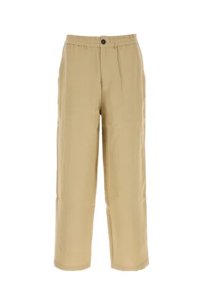 Le Kasha Beige Linen Pant In Brown