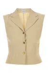 Le Kasha Tailored Sleeveless Vest Notched Lapel In Blue