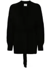 Le Kasha Belted Organic-cashmere Cardigan In Black