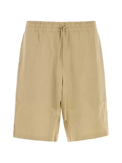 Le Kasha Linen Bermuda Shorts Single Back Pocket In Brown