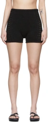 Le Kasha Black Organic Linen Shorts In Black