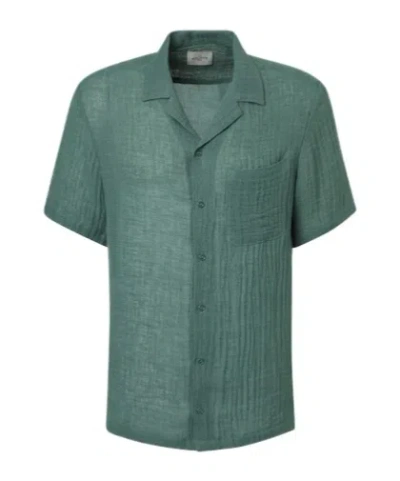 Le Kasha Botad Linen Bowling Shirt In Green