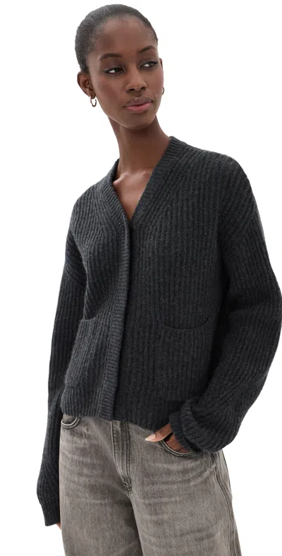 Le Kasha Bresil Cashmere Cardigan Charcoal In Black