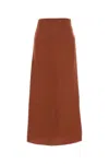 Le Kasha Haifal Button-fastening Linen Maxi Skirt In Blue