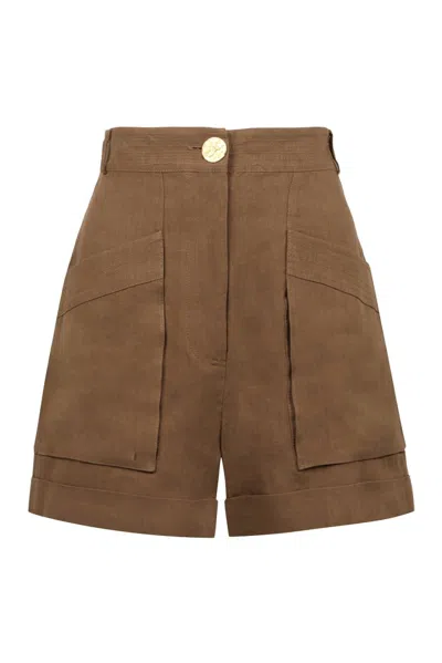 Le Kasha Button Detailed Shorts In Brown