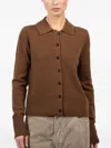 Le Kasha Buttoned Polo-neck Cardigan In Brown
