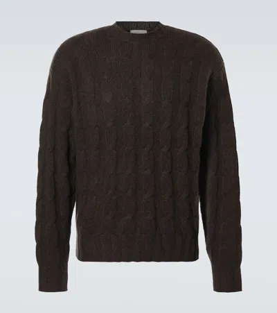 Le Kasha Cable-knit Cashmere Sweater In Brown