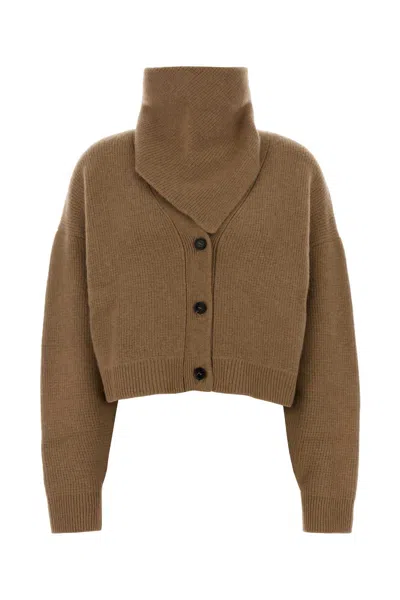 Le Kasha Camel Cashmere Cardigan In Brown
