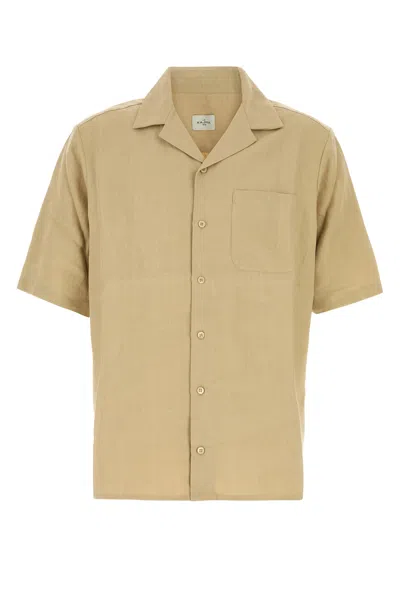 Le Kasha Beige Linen Shirt In Brown