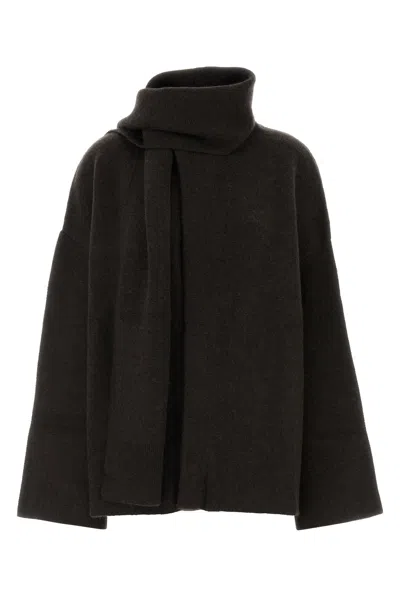 Le Kasha Chocolate Cashmere Spain Cardigan In Black