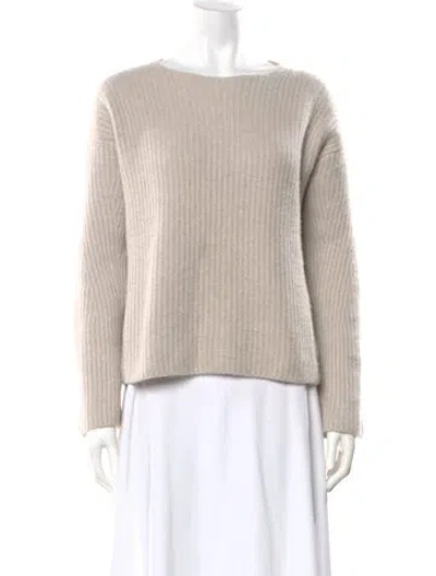 Pre-owned Le Kasha Cashmere Bateau Neckline Sweater In Neutral