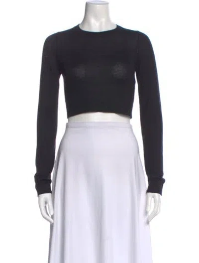 Pre-owned Le Kasha Cashmere Crew Neck Sweater In Black