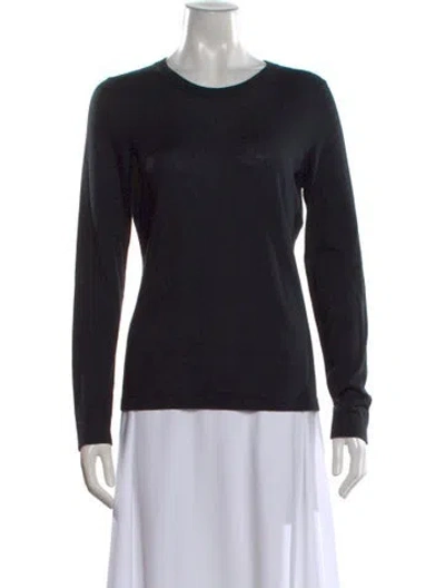 Pre-owned Le Kasha Cashmere Crew Neck Sweater In Black
