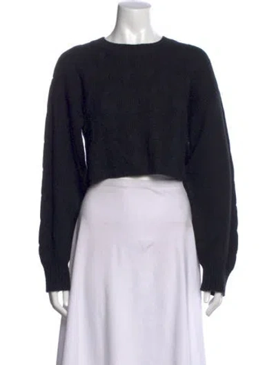 Pre-owned Le Kasha Cashmere Crew Neck Sweater In Black