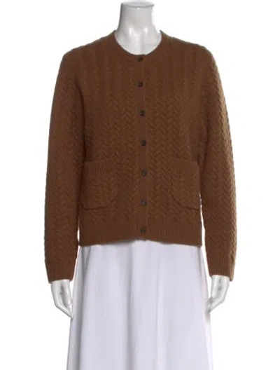 Pre-owned Le Kasha Cashmere Crew Neck Sweater In Brown