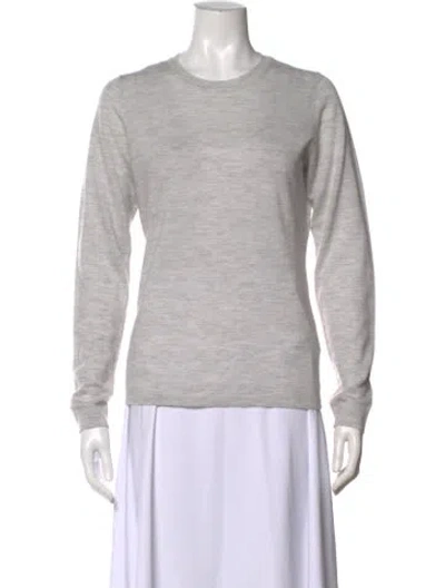 Pre-owned Le Kasha Cashmere Crew Neck Sweater In Gray