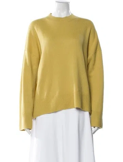 Pre-owned Le Kasha Cashmere Crew Neck Sweater In Yellow