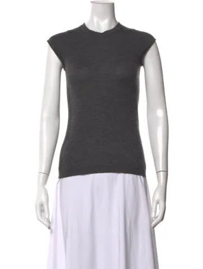 Pre-owned Le Kasha Cashmere Crew Neck Top In Grey