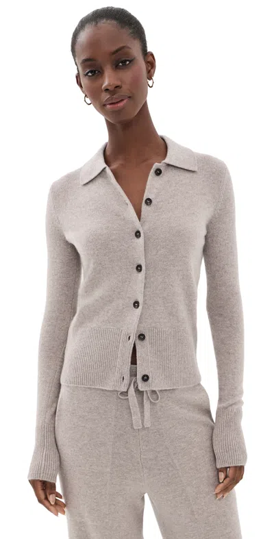 Le Kasha Fraga Ribbed Cashmere Cardigan In Gray