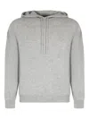 Le Kasha Hooded Knit Pullover And Pockets In Gray