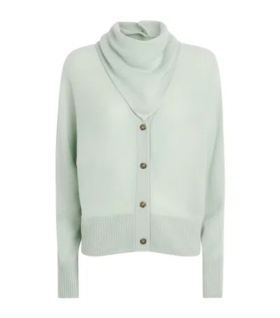 Le Kasha Cashmere Lyss Scarf Cardigan In Green