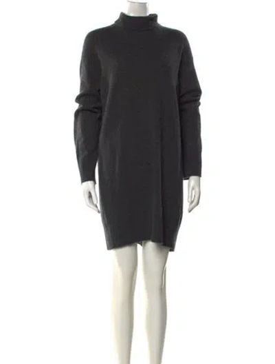 Pre-owned Le Kasha Cashmere Mini Dress In Gray