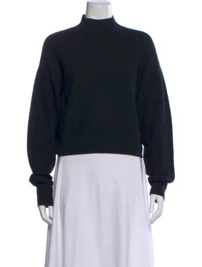 Pre-owned Le Kasha Cashmere Mock Neck Sweater In Black