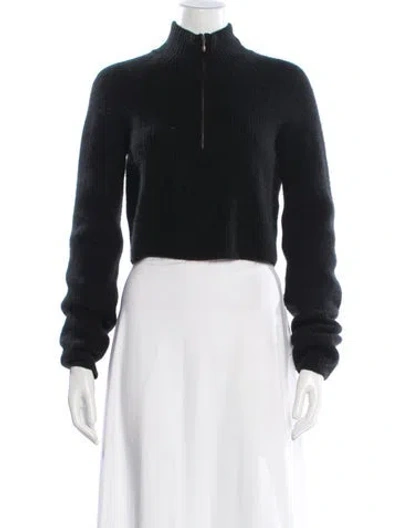 Pre-owned Le Kasha Cashmere Mock Neck Sweater In Black