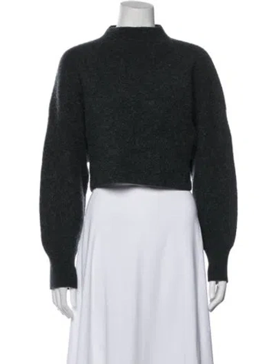 Pre-owned Le Kasha Cashmere Mock Neck Sweater In Blue