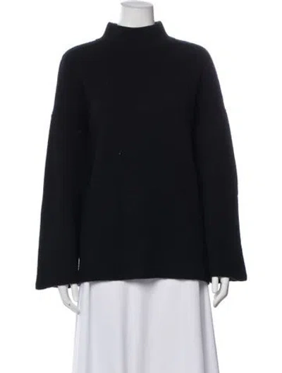 Pre-owned Le Kasha Cashmere Mock Neck Sweater In Blue