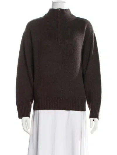 Pre-owned Le Kasha Cashmere Mock Neck Sweater In Brown