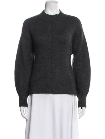 Pre-owned Le Kasha Cashmere Mock Neck Sweater In Gray
