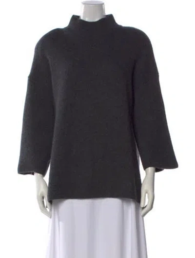 Pre-owned Le Kasha Cashmere Mock Neck Sweater In Gray